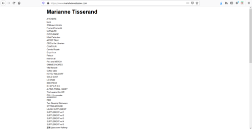A screen capture of Marie-Helen Tessier's art portfolio website