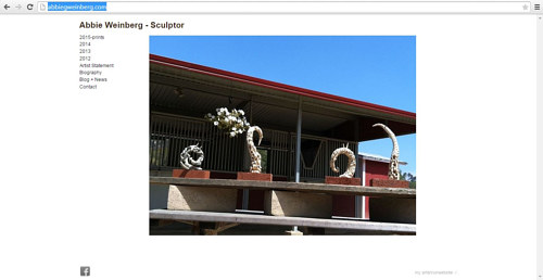 A screen capture of Abbie Weinberg's art website