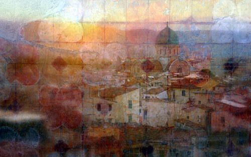 A manipulated photo of a temple in Florence