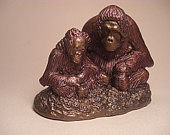 Orangutan mother and baby Princess and Pan Mini sculpture Sculpture Orangutan mother and baby Princess and Pan Mini sculpture by Jason Shanaman