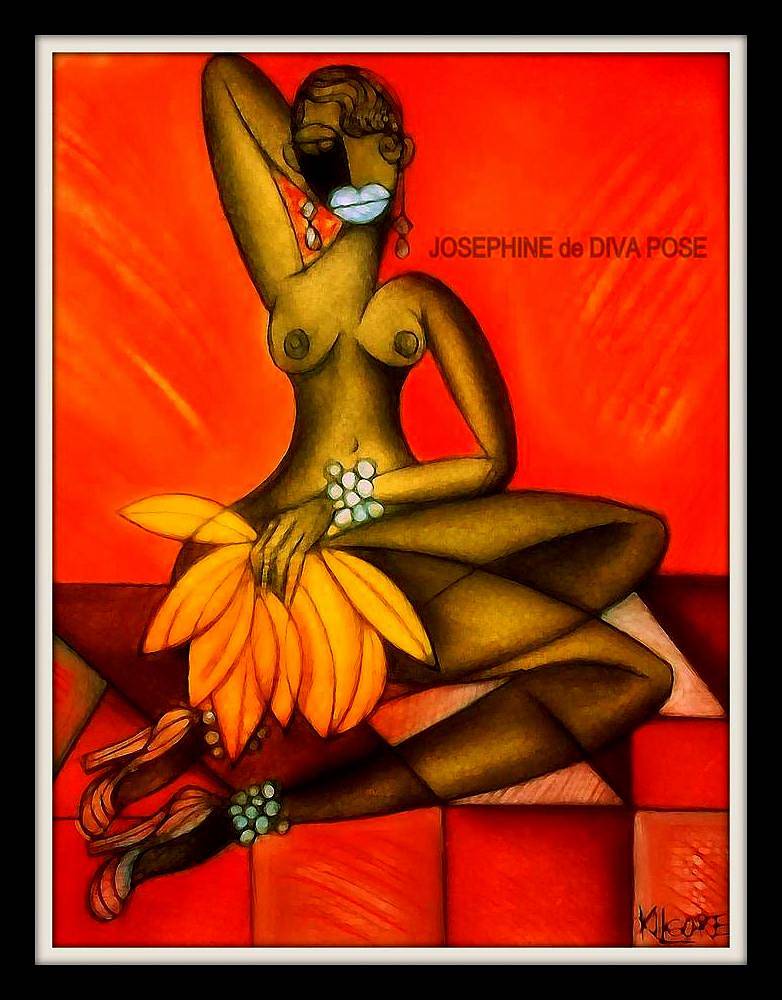 Return to: MICHAEL KILGORE - CALIFORNIA AFRICAN AMERICAN MUSEUM (EXHIBIT) Mixed-media artwork JOSEPHINE'S DIVA POSE - circa 2013 by Michael Kilgore
