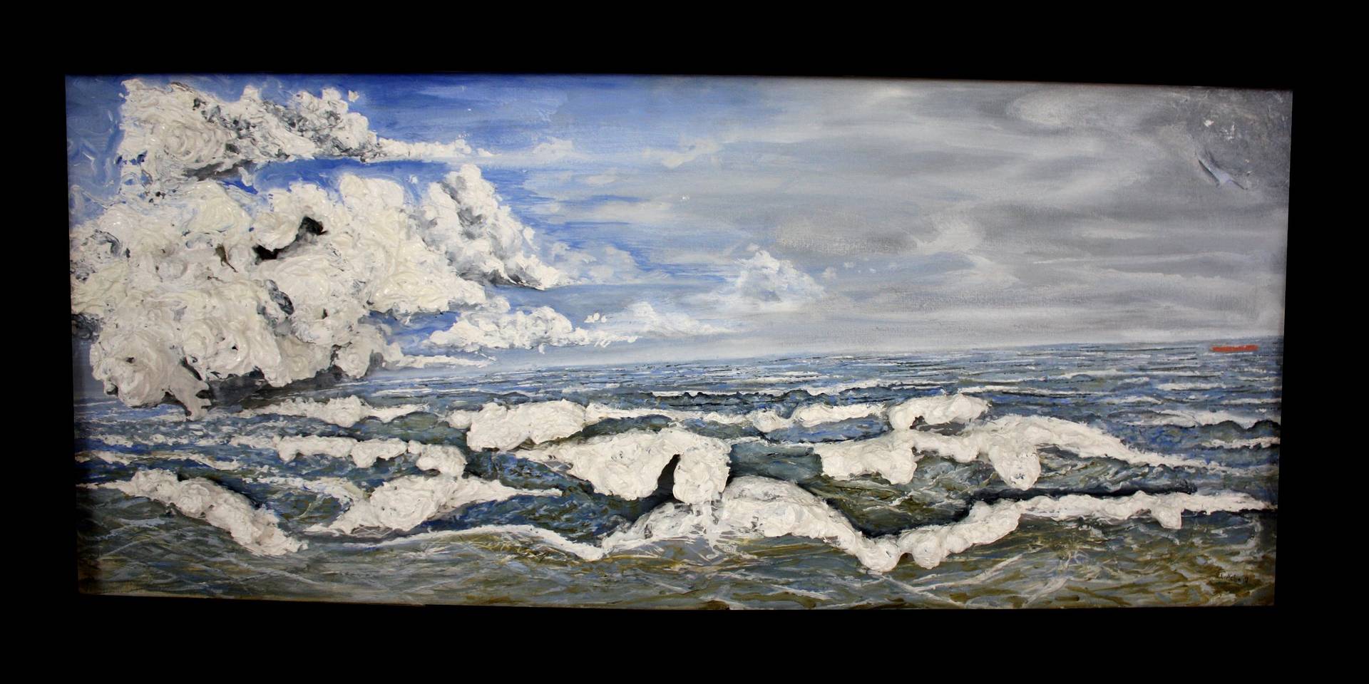 Return to: Sculptural Paintings Oil painting Yemanja Pintada por el Viento by Adrian Molina