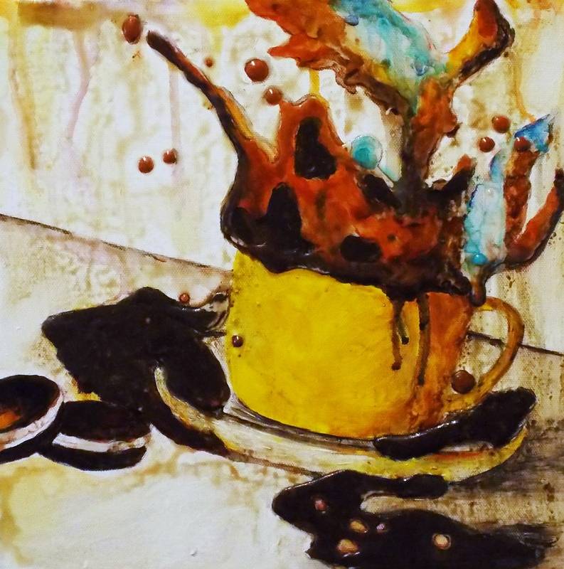 Return to: Coffee Art - 3D Art Series Mixed-media artwork Mocha Explosion by Angela Green