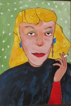 Acrylic painting Spit-curl Woman by Bernard Scanlan