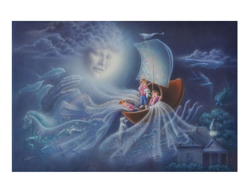 Wynken, Blynken & Nod (medium size) Painting Wynken, Blynken & Nod (medium size) by Sue Ellen Brown