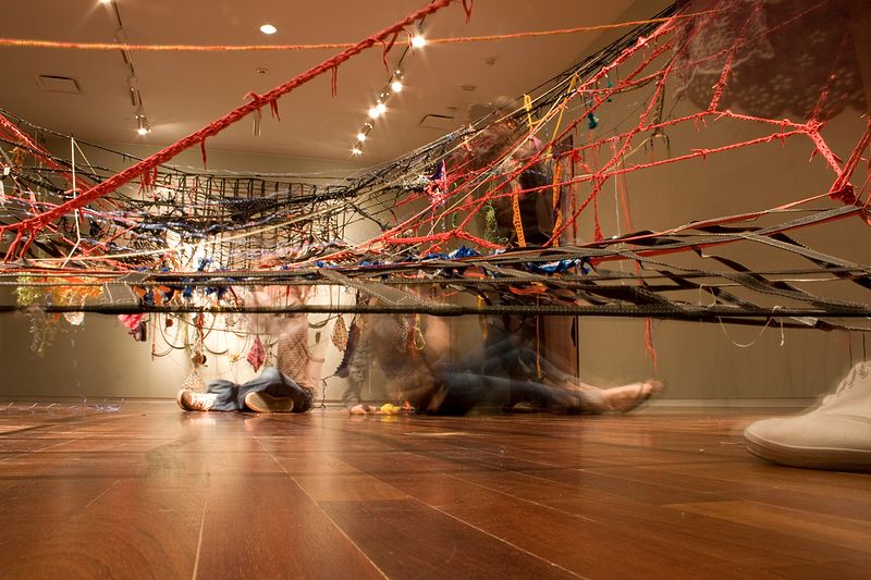 & ME!, (cargo nets, shoelaces, yarn, rubber, human hair, paper, etc.) Sculpture & ME!, (cargo nets, shoelaces, yarn, rubber, human hair, paper, etc.) by Colby Brewer