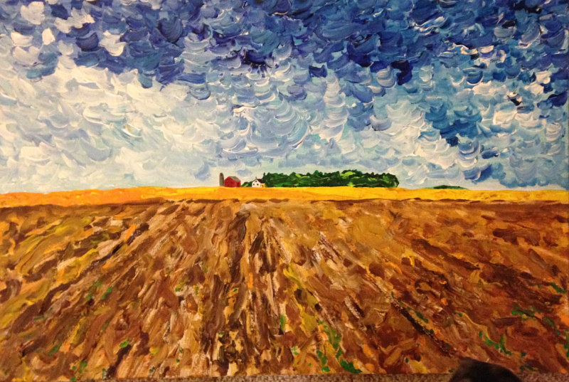 Minnesota Farmscape Acrylic painting Minnesota Farmscape by Bernard Scanlan