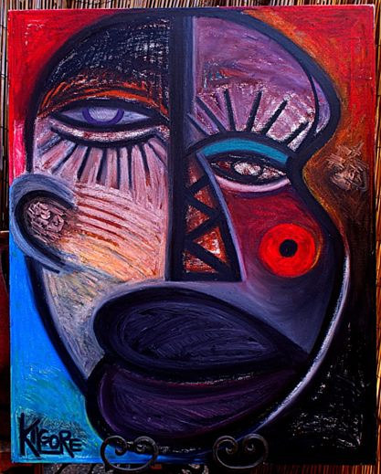 Return to: AFRICAN TRIBAL INTERPRETATIONS Oil painting BADU - 2014 by Michael Kilgore