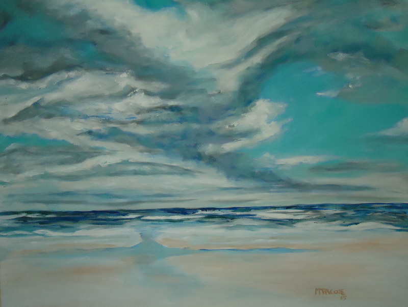 Daytona clouds left side Oil painting Daytona clouds left side by Michelle Marcotte