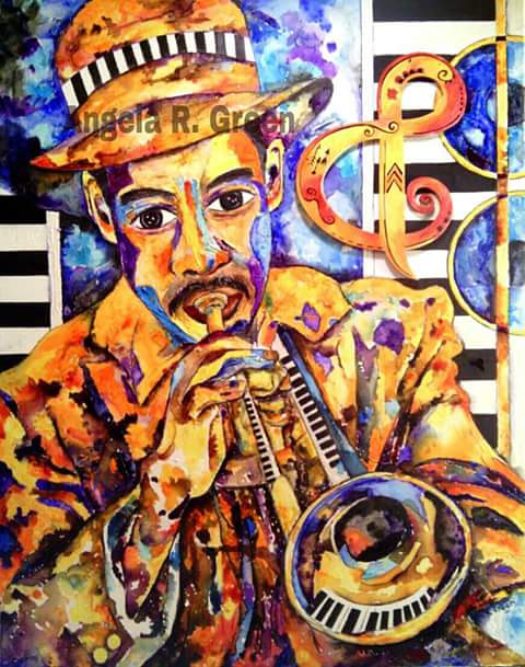 Return to: The Essence of Jazz Acrylic painting Serenade by Angela Green