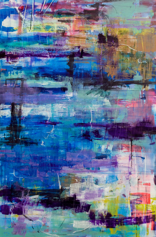Pond (Water Excavations) 72 Acrylic painting Pond (Water Excavations) 72"X 48" by Skai Fowler
