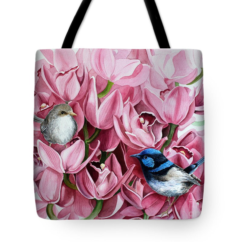 Fairy Wrens tote Print Fairy Wrens tote by Debbie Hart