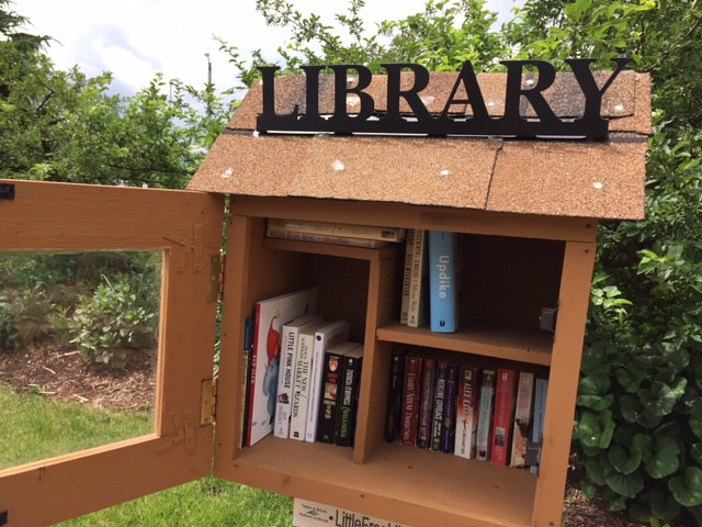 Return to: St. Clare Hospital Little Free Library 4 compartment library by Maday Delgado
