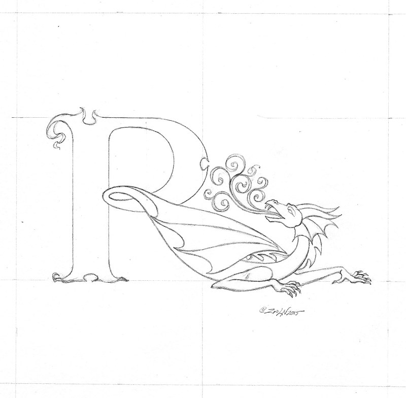 hicsuntdraco sketch "R", tight Acrylic painting hicsuntdraco sketch "R", tight by Sue Ellen Brown