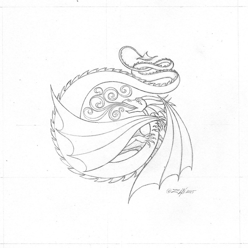hicsuntdraco sketch Acrylic painting hicsuntdraco sketch "G"- tight by Sue Ellen Brown
