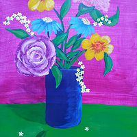 Flowers in a Blue Vase - If you would like one like this, send me email //images.artistrunwebsite.com/gallery/img_1574851444276398_large.jpg?1478381476