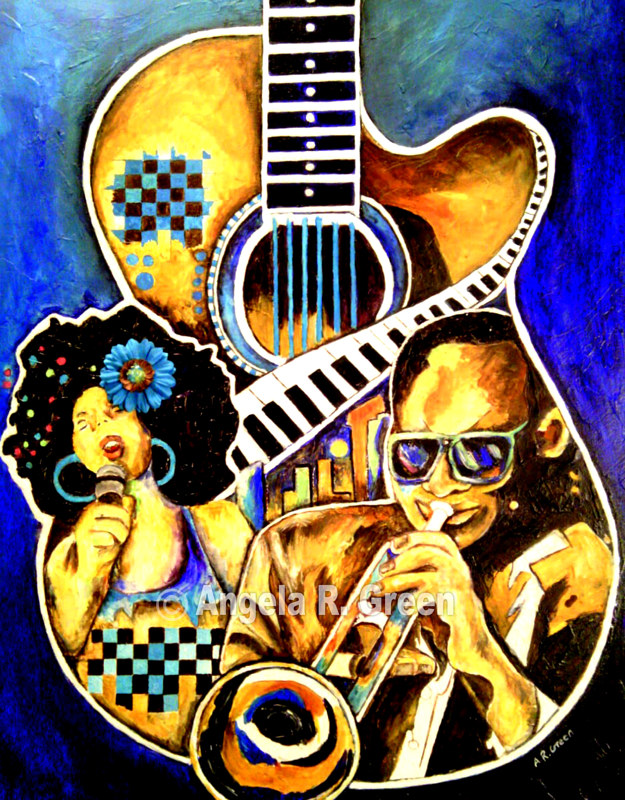 Jazz Life Painting Jazz Life by Angela Green