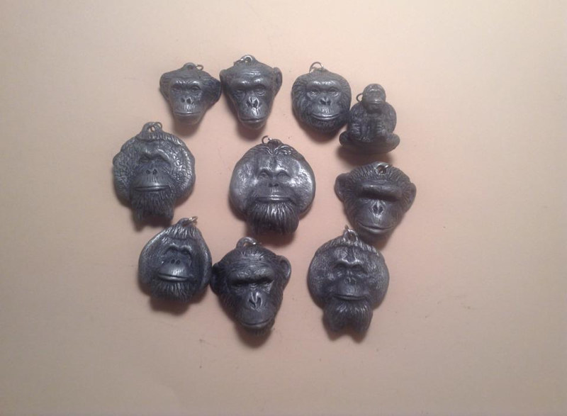 Center for Great Apes pendant set of 10 cold cast pewter Center for Great Apes pendant set of 10 cold cast pewter by Jason Shanaman