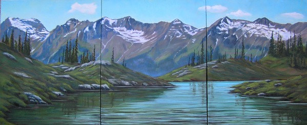 Honeymoon Lake - Selkirk Mountain Experience Oil painting Honeymoon Lake - Selkirk Mountain Experience by Cecilia Lea