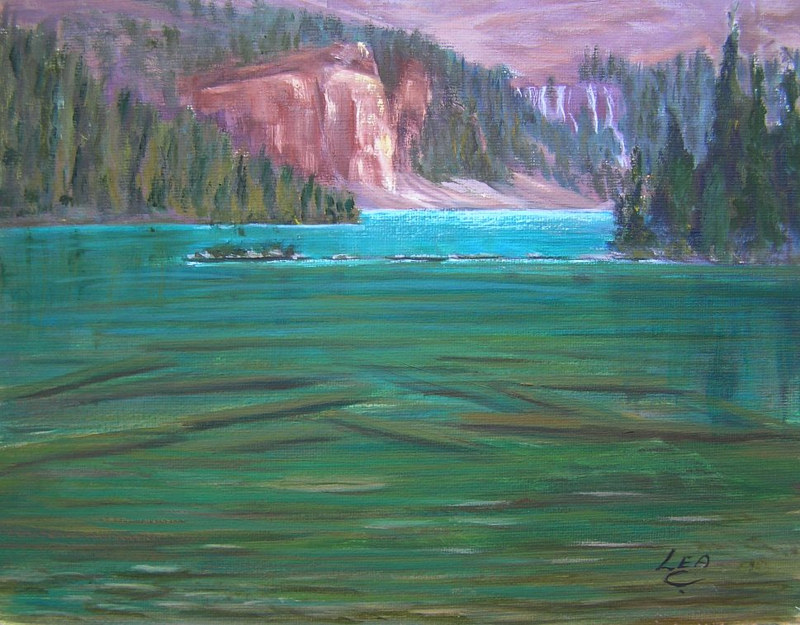 Touch of Sun - Lake O'Hara - Yoho National Park Oil painting Touch of Sun - Lake O'Hara - Yoho National Park by Cecilia Lea