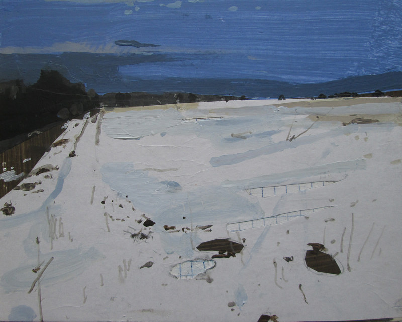 March Snow Field Acrylic painting March Snow Field by Harry Stooshinoff