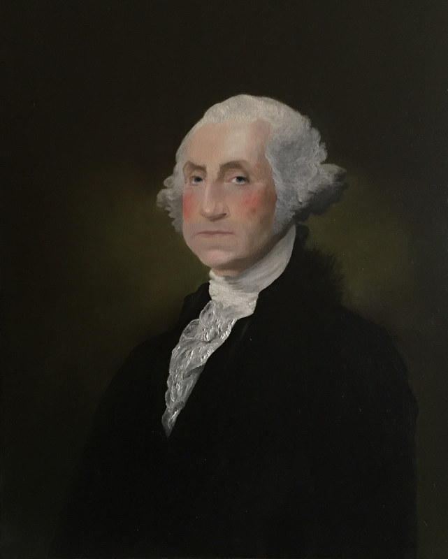 Repoduction of Gilbert Stuart’s portrait of George Washington Oil painting Repoduction of Gilbert Stuart’s portrait of George Washington by Frank Kusch