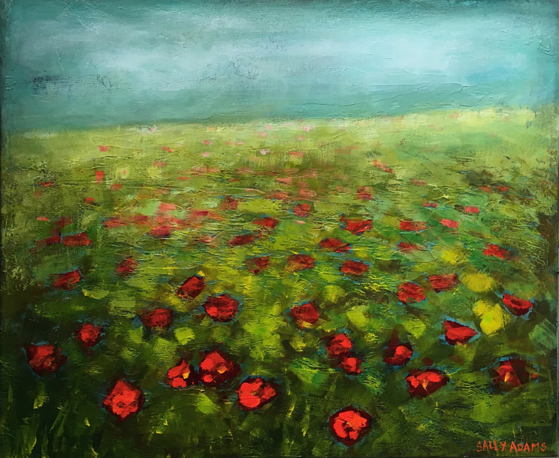 Sea of Poppies Acrylic painting Sea of Poppies by Sally Adams