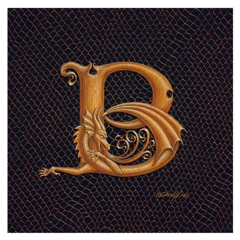 Letter B, Gold 8x8" Print Letter B, Gold 8x8" by Sue Ellen Brown
