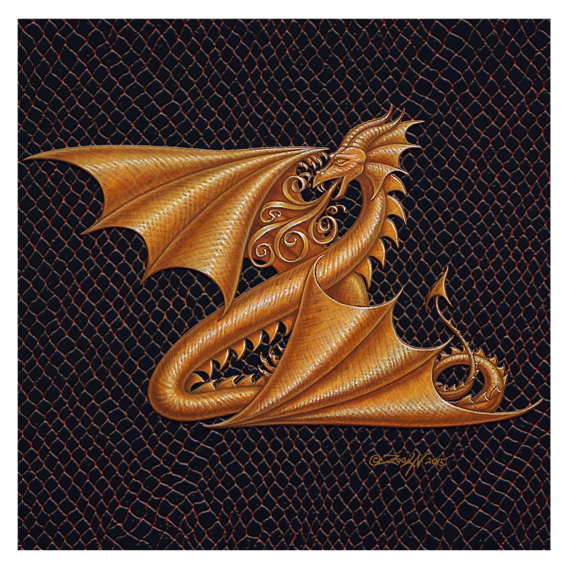 Letter Z, Gold 8x8" Print Letter Z, Gold 8x8" by Sue Ellen Brown