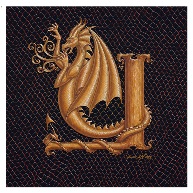 Letter Y, Gold 8x8" Print Letter Y, Gold 8x8" by Sue Ellen Brown
