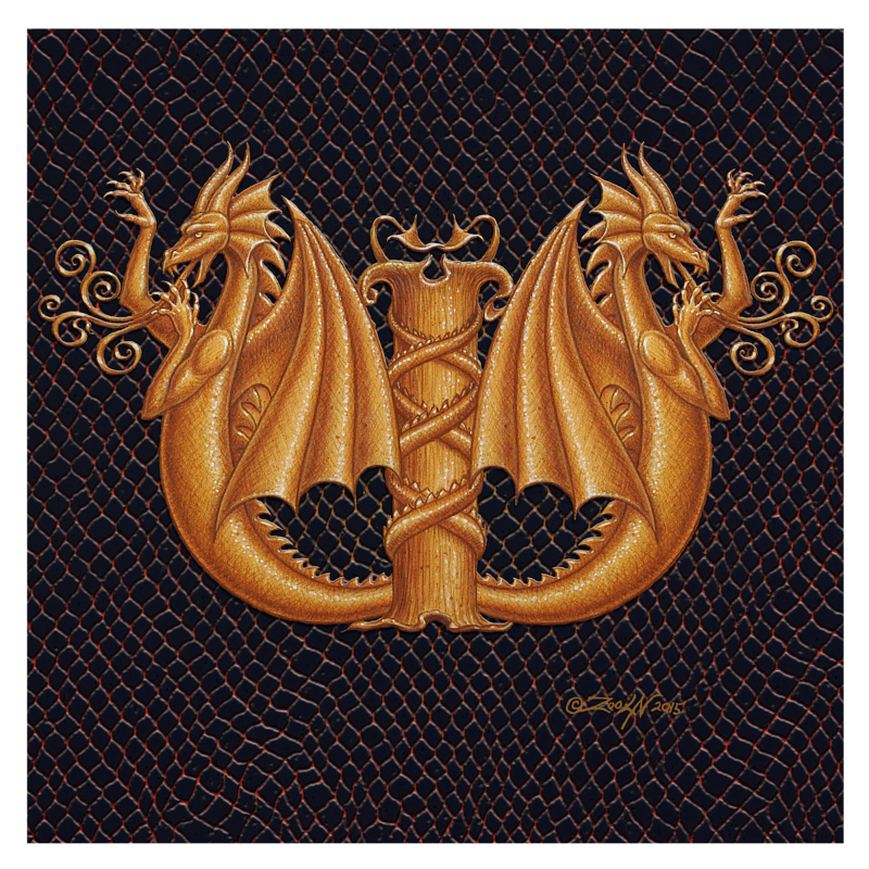 Letter W-2, Gold 8x8" Print Letter W-2, Gold 8x8" by Sue Ellen Brown