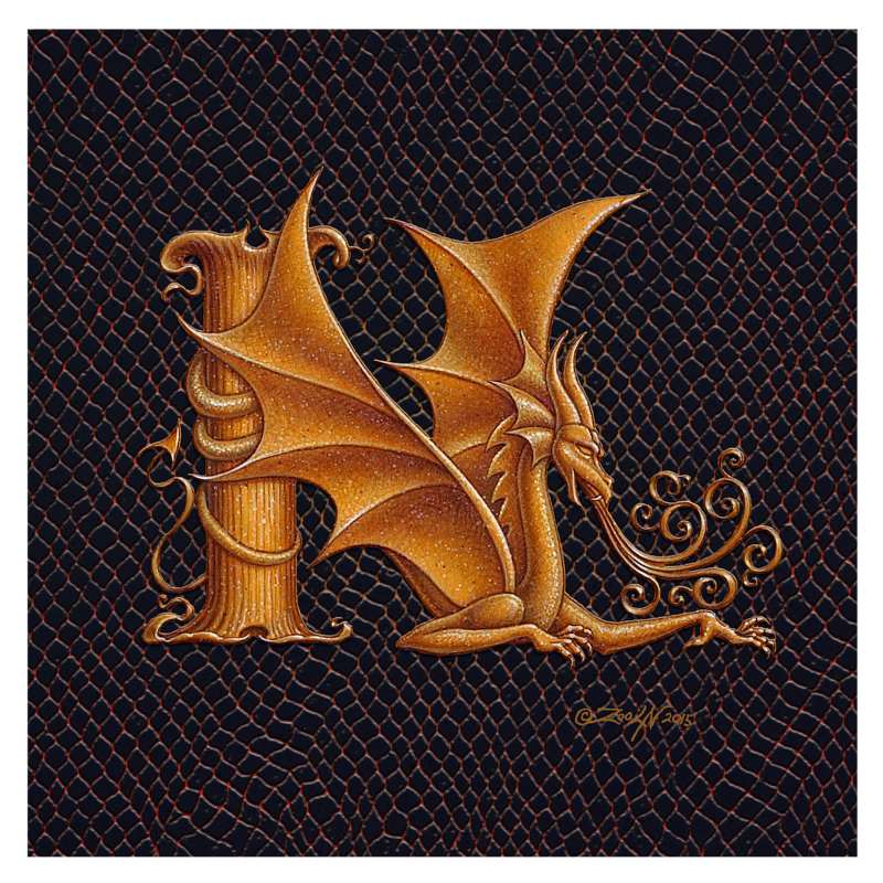 Letter N, Gold 8x8" Print Letter N, Gold 8x8" by Sue Ellen Brown