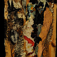 (7) journey after life -1- 30x18cm pigments,acrylicpolymer paint, modeling paste, metal and plastic mesh on wood //images.artistrunwebsite.com/gallery/img_1950921468460308_large.jpg?1469043771