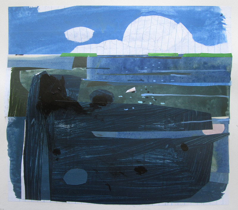 Acrylic painting Lost Lake, Swimmer by Harry Stooshinoff