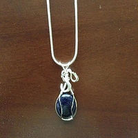 Blue goldstone sterling silver with 18 in silver plated chain //images.artistrunwebsite.com/gallery/img_1968471469398663_large.jpg?1506565535