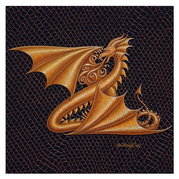 Letter Z, Gold 6x6" Print Letter Z, Gold 6x6" by Sue Ellen Brown