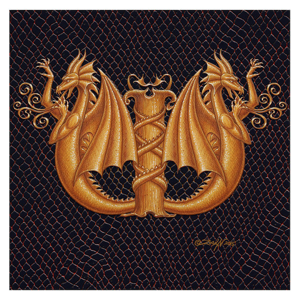 Letter W-2, Gold 6x6" Print Letter W-2, Gold 6x6" by Sue Ellen Brown