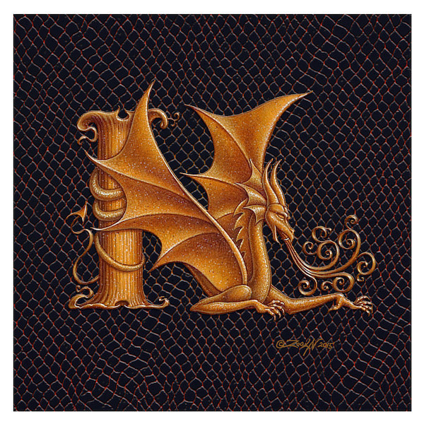Letter N, Gold 6x6" Print Letter N, Gold 6x6" by Sue Ellen Brown