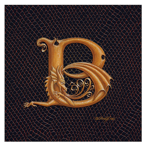 Letter B, Gold 6x6" Print Letter B, Gold 6x6" by Sue Ellen Brown