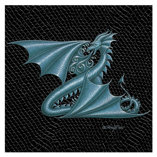 Dragon Z, Silver 6x6" Print Dragon Z, Silver 6x6" by Sue Ellen Brown