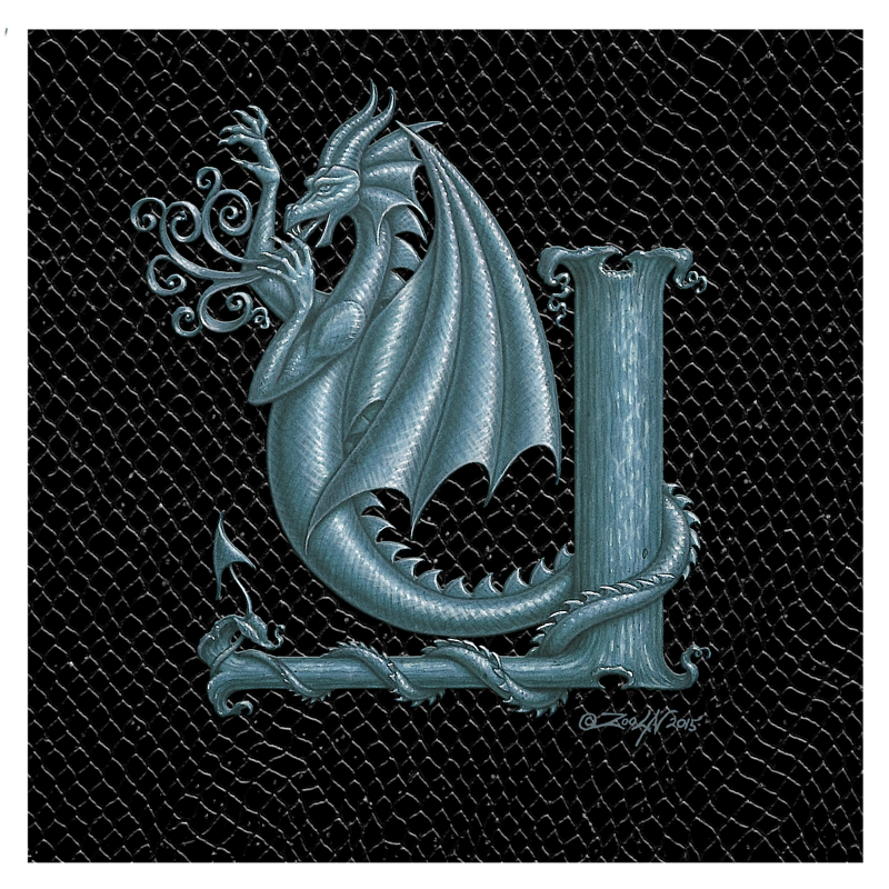 Dragon Y, Silver 8x8" Print Dragon Y, Silver 8x8" by Sue Ellen Brown