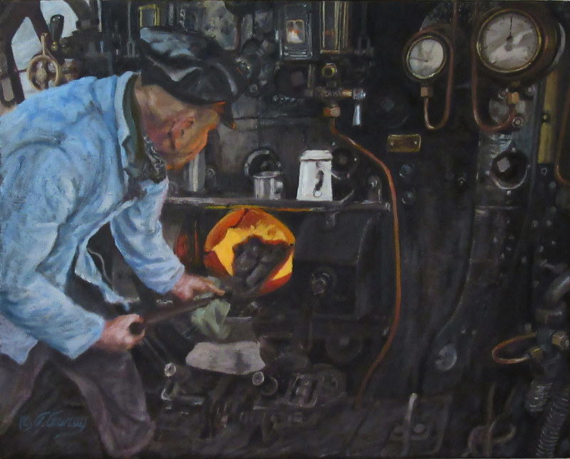 Steam Train by Tom Furey Painting Steam Train by Tom Furey by David Eater
