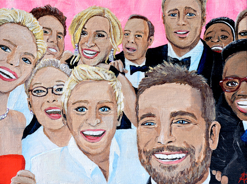 Oscar Selfie Acrylic painting Oscar Selfie by Amber N Petersen