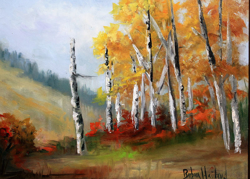 Aspens in the Vallery Plein Air Painting Aspens in the Vallery Plein Air by Barbara Haviland