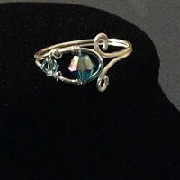 Swarovski crystal adjustable silver plated ring //images.artistrunwebsite.com/gallery/img_2092971477017970_large.jpg?1477018791