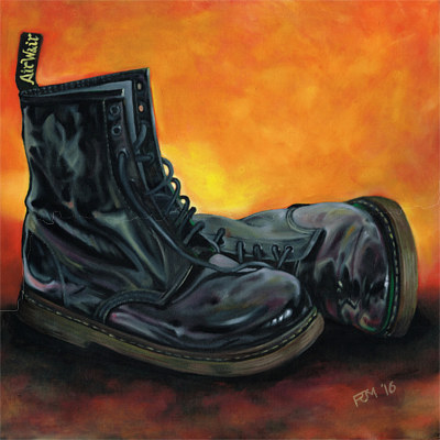 Black DM's Oil painting Black DM's by Richard Mountford