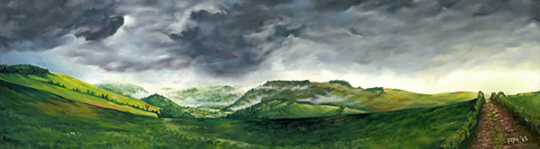 'The Great Cloud of 3rd April 2015 over the Ceiriog Valley' Oil painting 'The Great Cloud of 3rd April 2015 over the Ceiriog Valley' by Richard Mountford