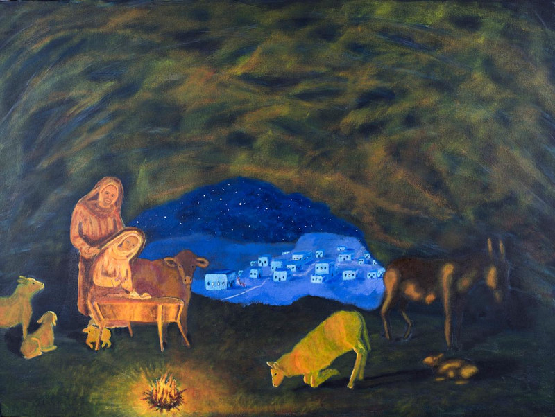 Silent Night Holy Night Acrylic painting Silent Night Holy Night by Denise Gracias
