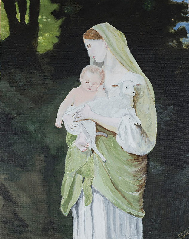 Innocence by William-Adolphe Bouguereau Acrylic painting Innocence by William-Adolphe Bouguereau by Denise Gracias