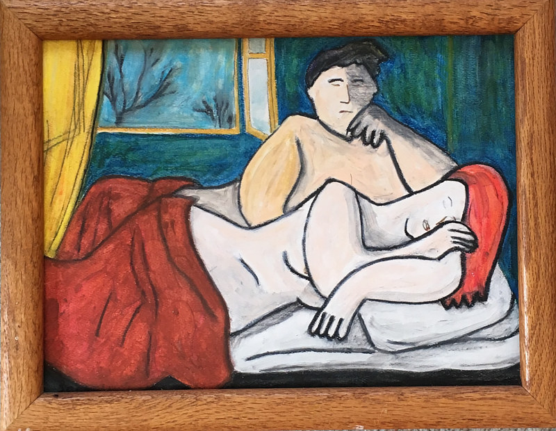 The Lovers (after Carl Hofer) Painting The Lovers (after Carl Hofer) by Bernard Scanlan
